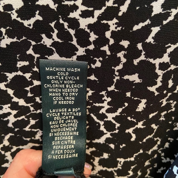 Lauren Black & White Cheetah Print Dress Plus Size 18W - Picture 7 of 7